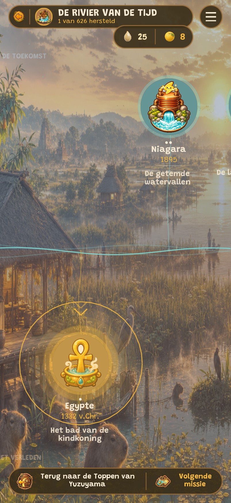 De missiekaart van de Rivier van de Tijd