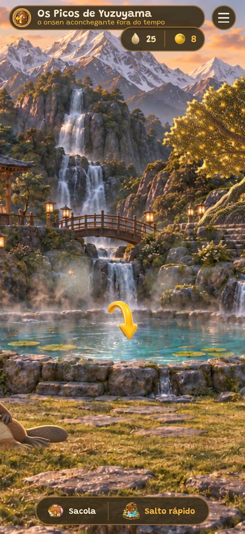 A tela inicial dos Picos de Yuzuyama
